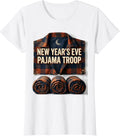 Women's New Year's Eve Pajama Troop Vintage Family Matching Humor T-Shirt - White