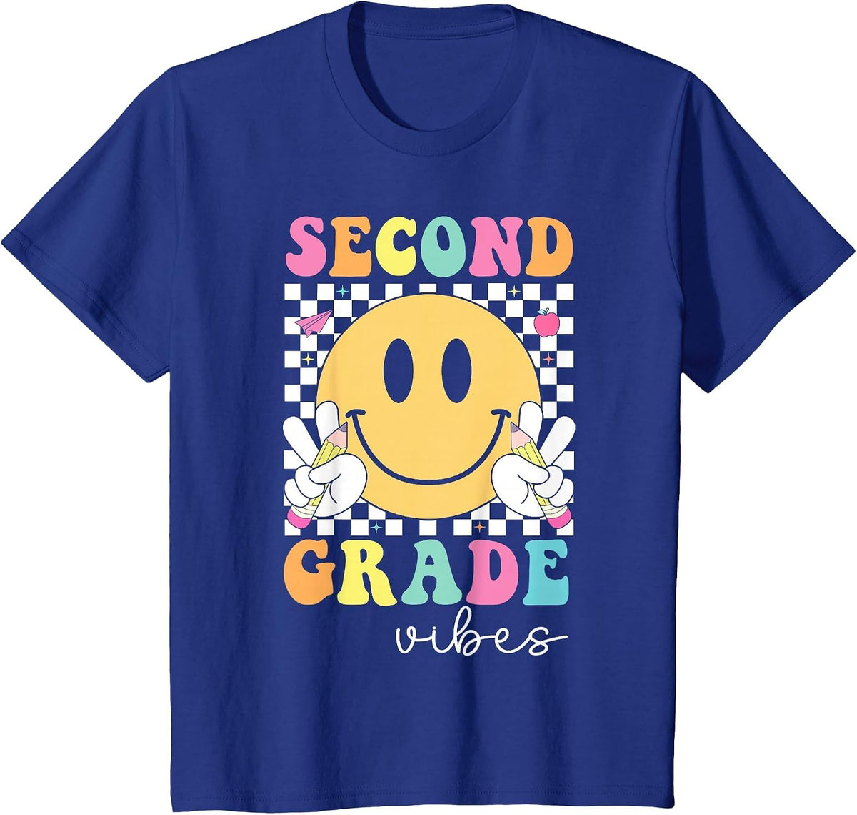 Second Grade Vibes 2nd Grade Team Retro 1st Day of School T-Shirt - Royal Blue