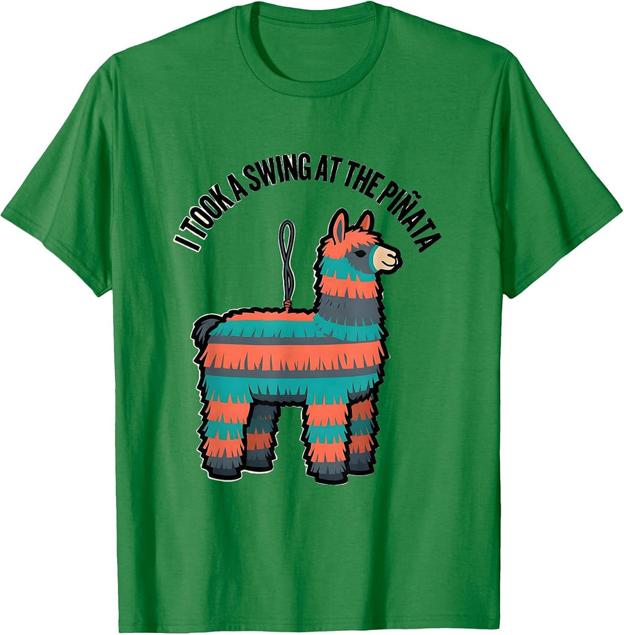 Men's I Took A Swing At The Piñata Funny Party Humor Cinco de Mayo T-Shirt - Kelly Green
