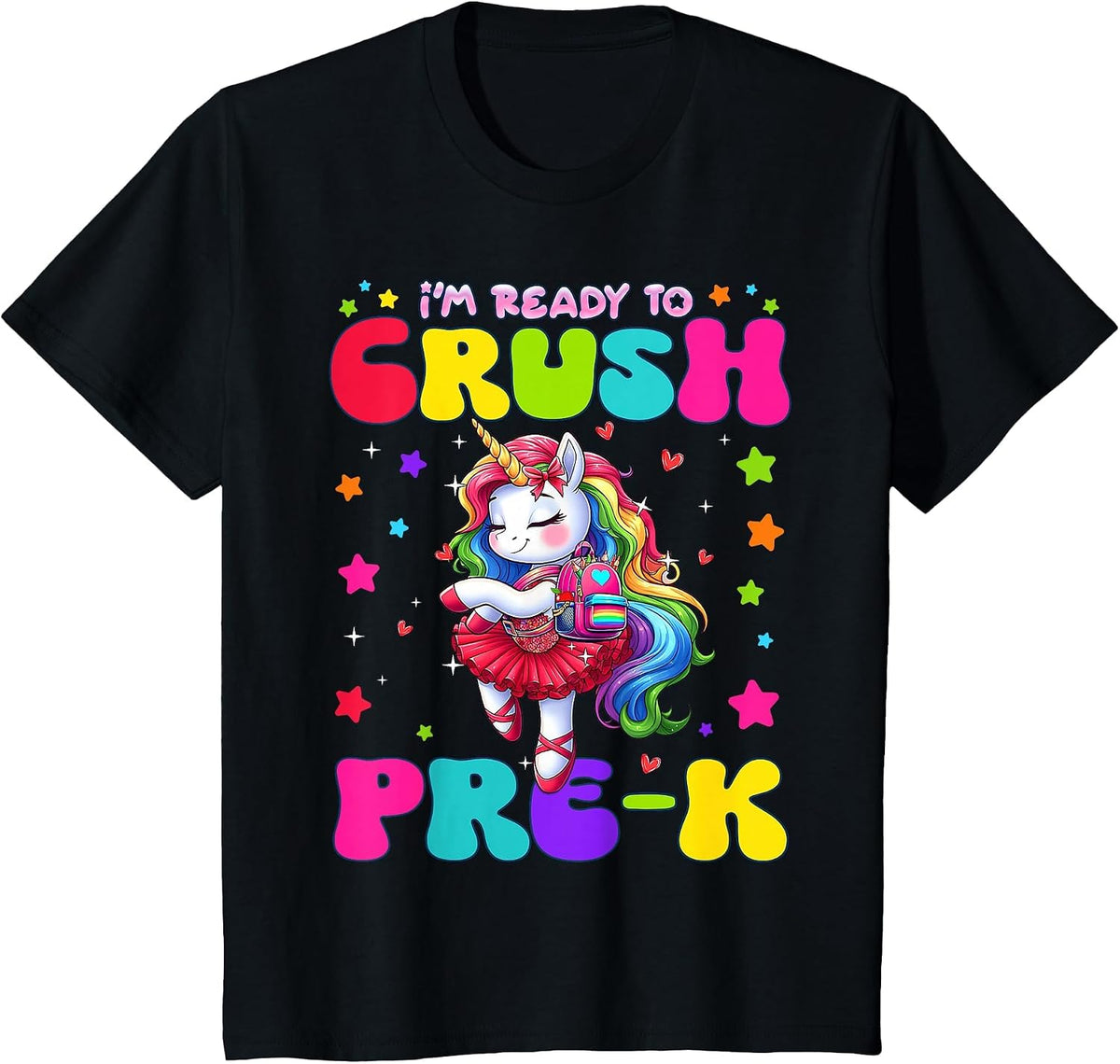 I’m Ready to Crush Pre-K Girls Ready to Crush Preschool T-Shirt - Black