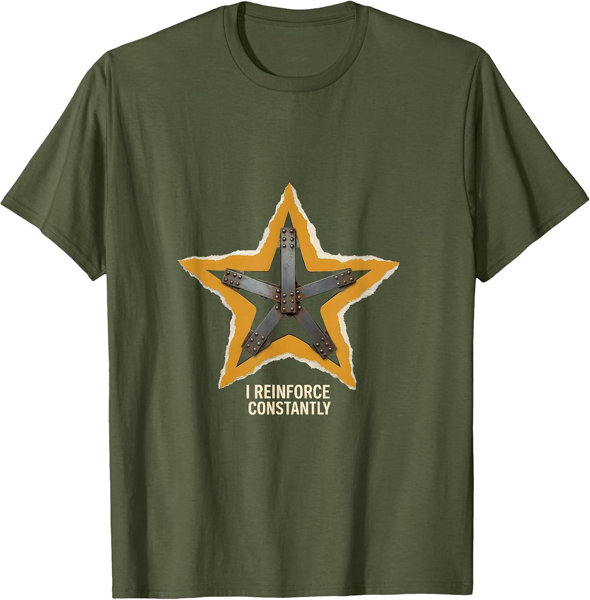I Reinforce Constantly Funny Teacher Frog Back to School T-Shirt - Olive Green