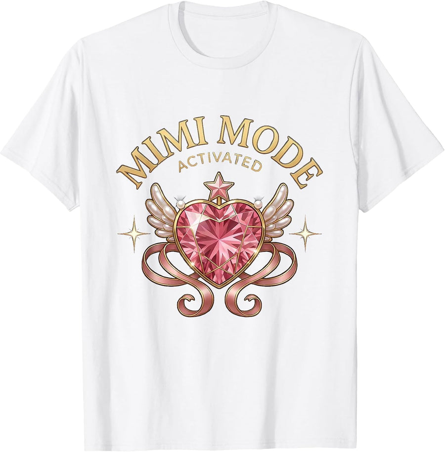 Men's Mimi Mode Activated Grandma Life Design T-Shirt - White