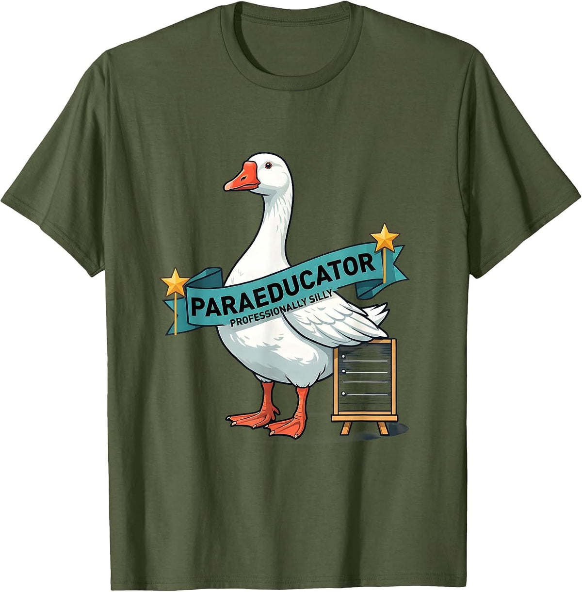 Men's Paraeducator Professionally Silly Funny SPED Teacher T-Shirt - Olive Green