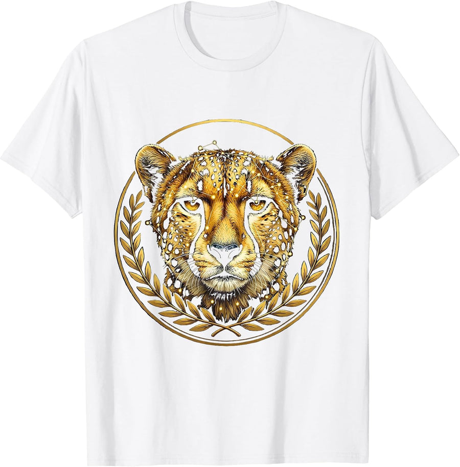 Men's Cheetah Spot Constellation Star Map Graphic T-Shirt - White