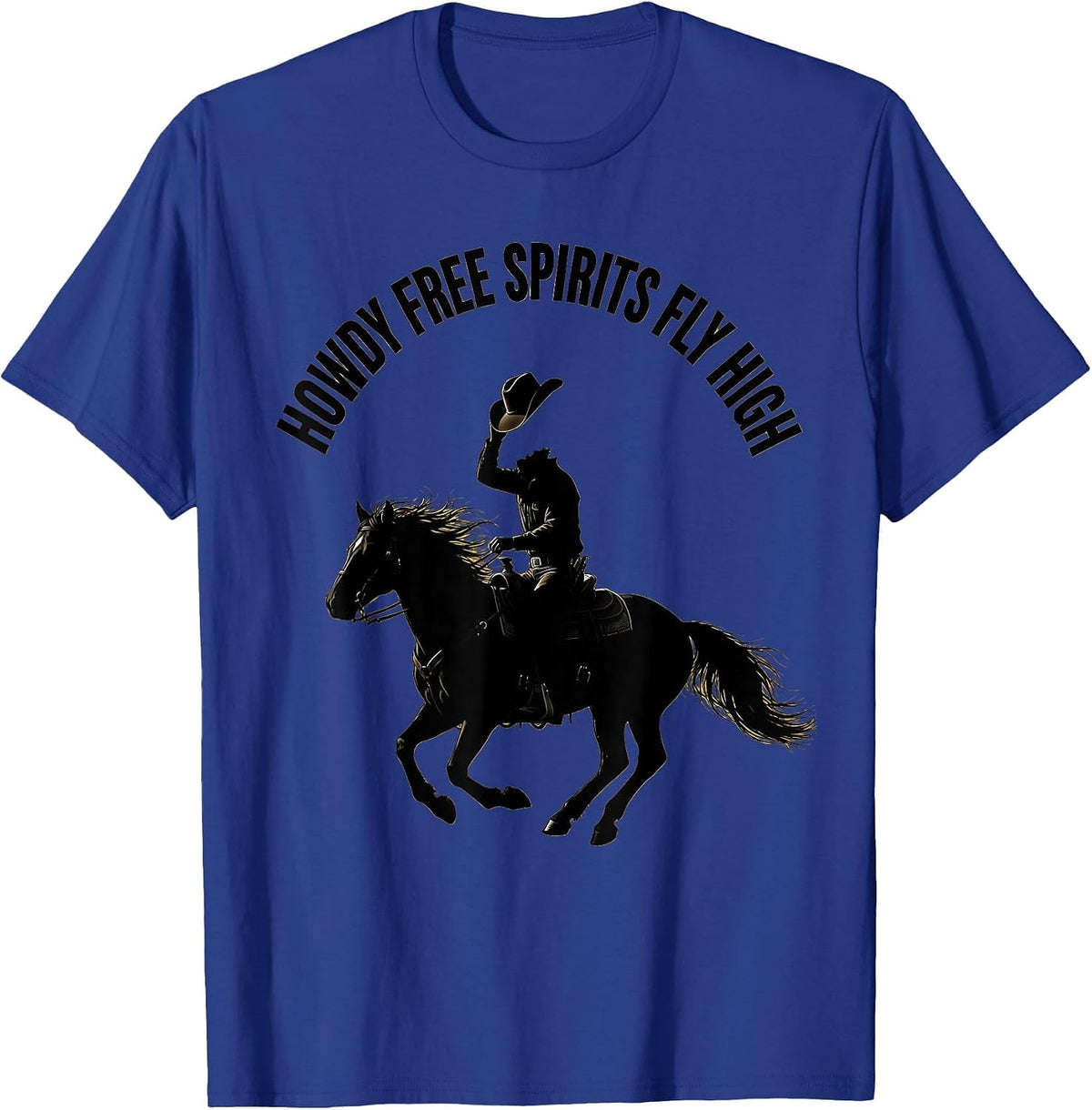 Howdy Free Spirits Fly High Western Boho Design T-Shirt - Royal Blue