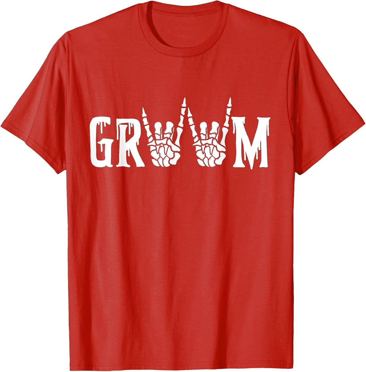 Gothic Skeleton Groom Wedding Just Married Spooky Halloween T-Shirt - Red