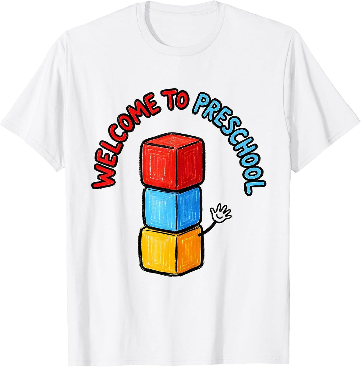 Men's Welcome To Preschool Naive Kidcore Teacher Appreciation Gift T-Shirt - White