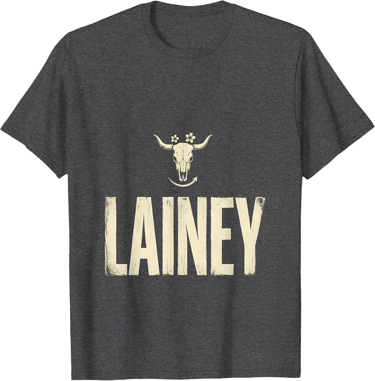 Lainey Boho Western Cowgirl Name Gift for Girls T-Shirt - Dark Heather Grey