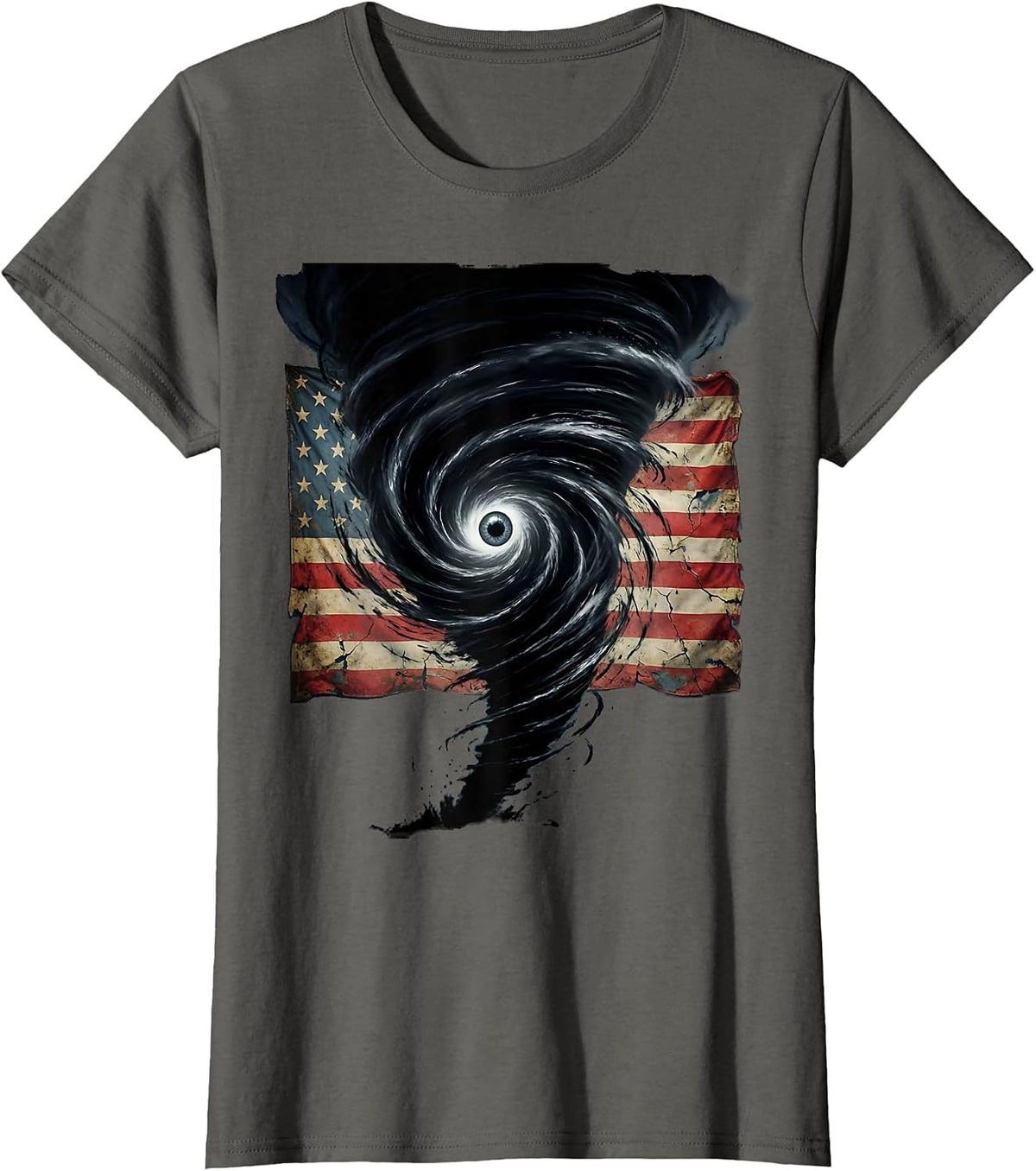 Women's Gulf of America Hurricane Aerial Spiral Design T-Shirt - Asphalt Grey