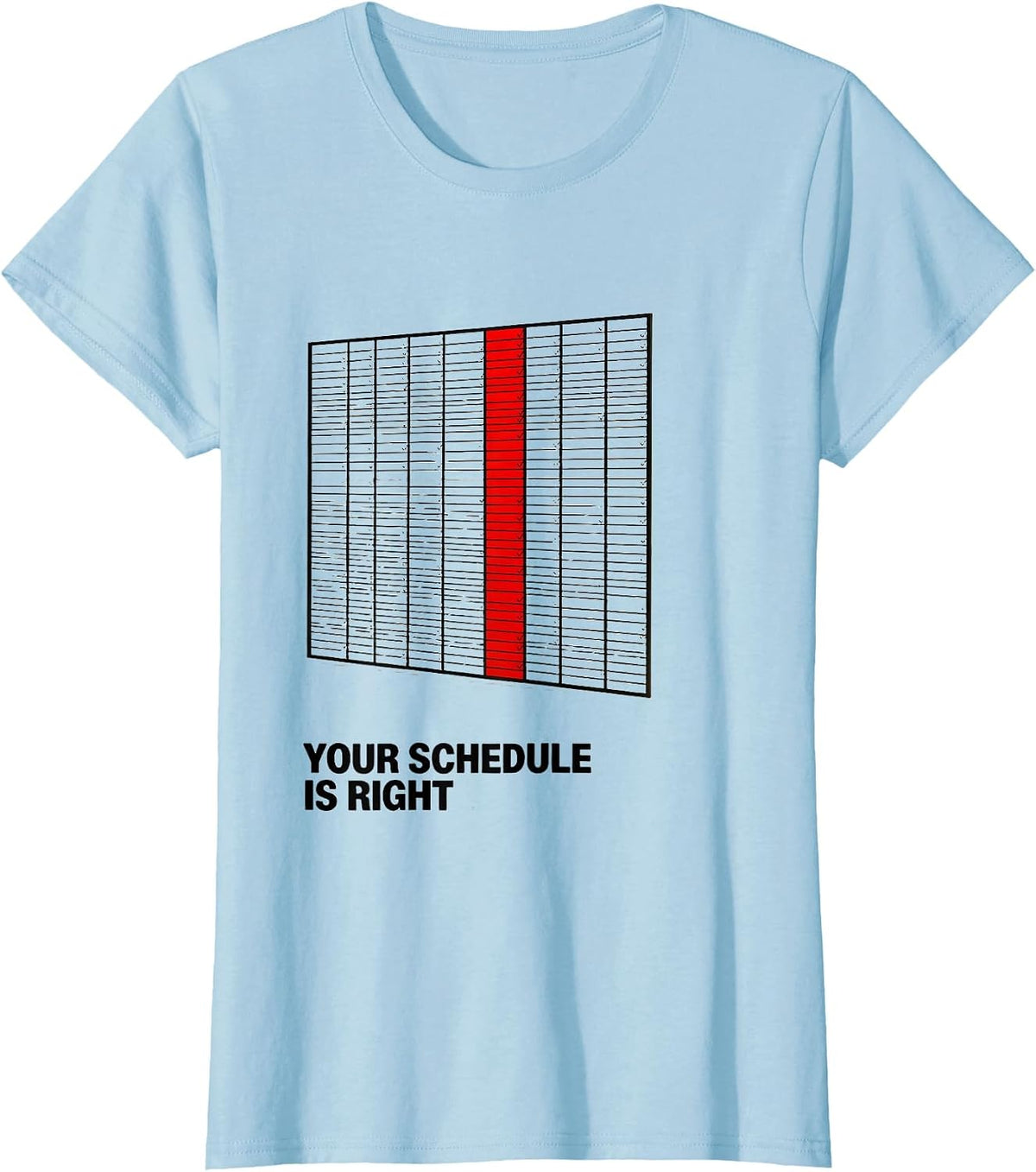 Women's Your Schedule Is Right Groovy School Counselor Schedule T-Shirt - Baby Blue