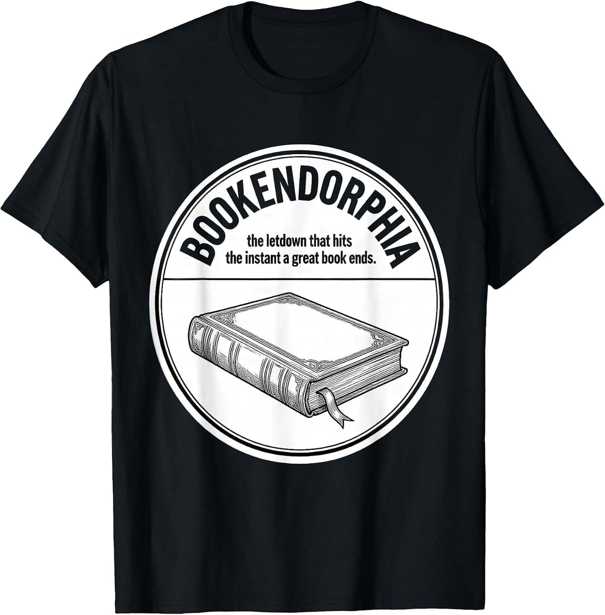 Men's Bookendorphia Bookworm Reader Humor T-Shirt - Black