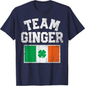 Team Ginger St Patricks Day Irish Men Women Ireland Flag T-Shirt - Navy Blue