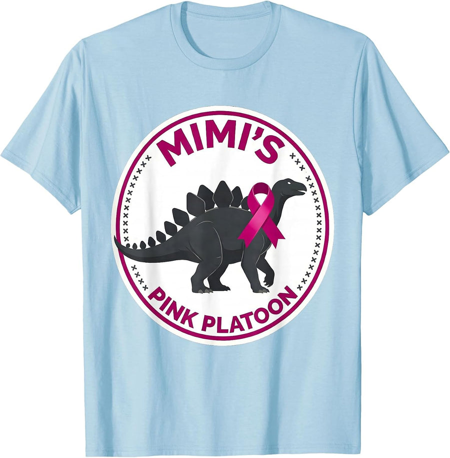 Mimi's Pink Platoon Editorial Conceptual Dinosaur Breast T-Shirt, Men, Baby Blue, X-Large - As Pictured