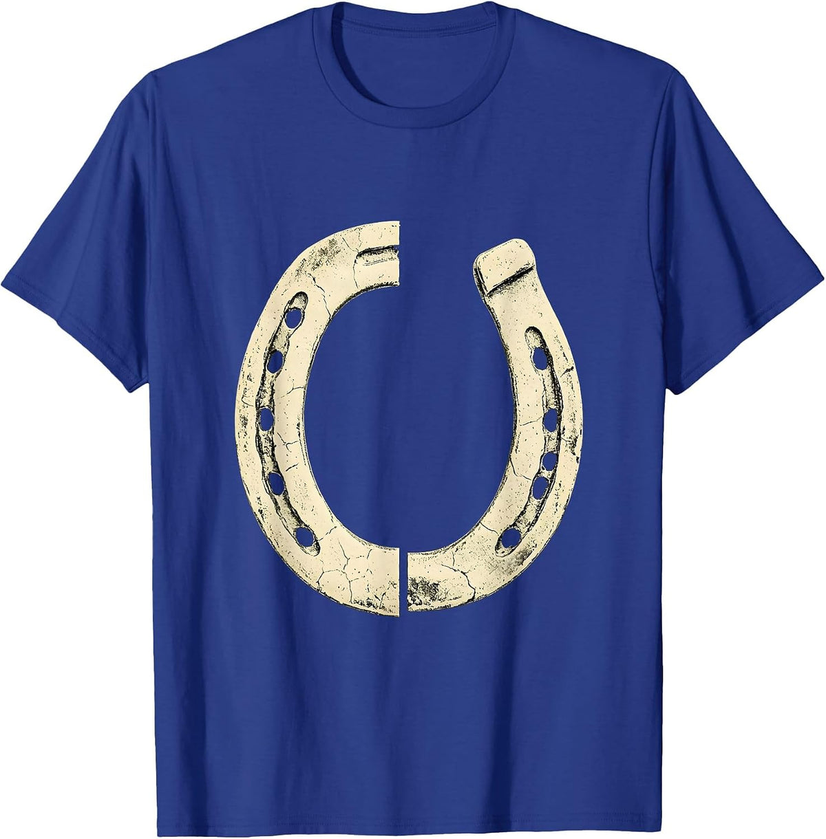 Men's Western Horseshoe Boho Western Best Friends Road Trip T-Shirt - Royal Blue