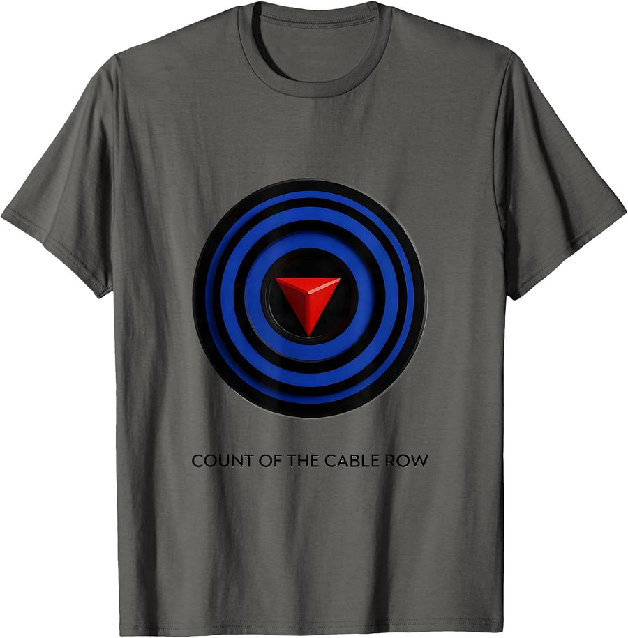 Count of the Cable Row Geometric Medieval Gym Meme Funny T-Shirt - Asphalt Grey