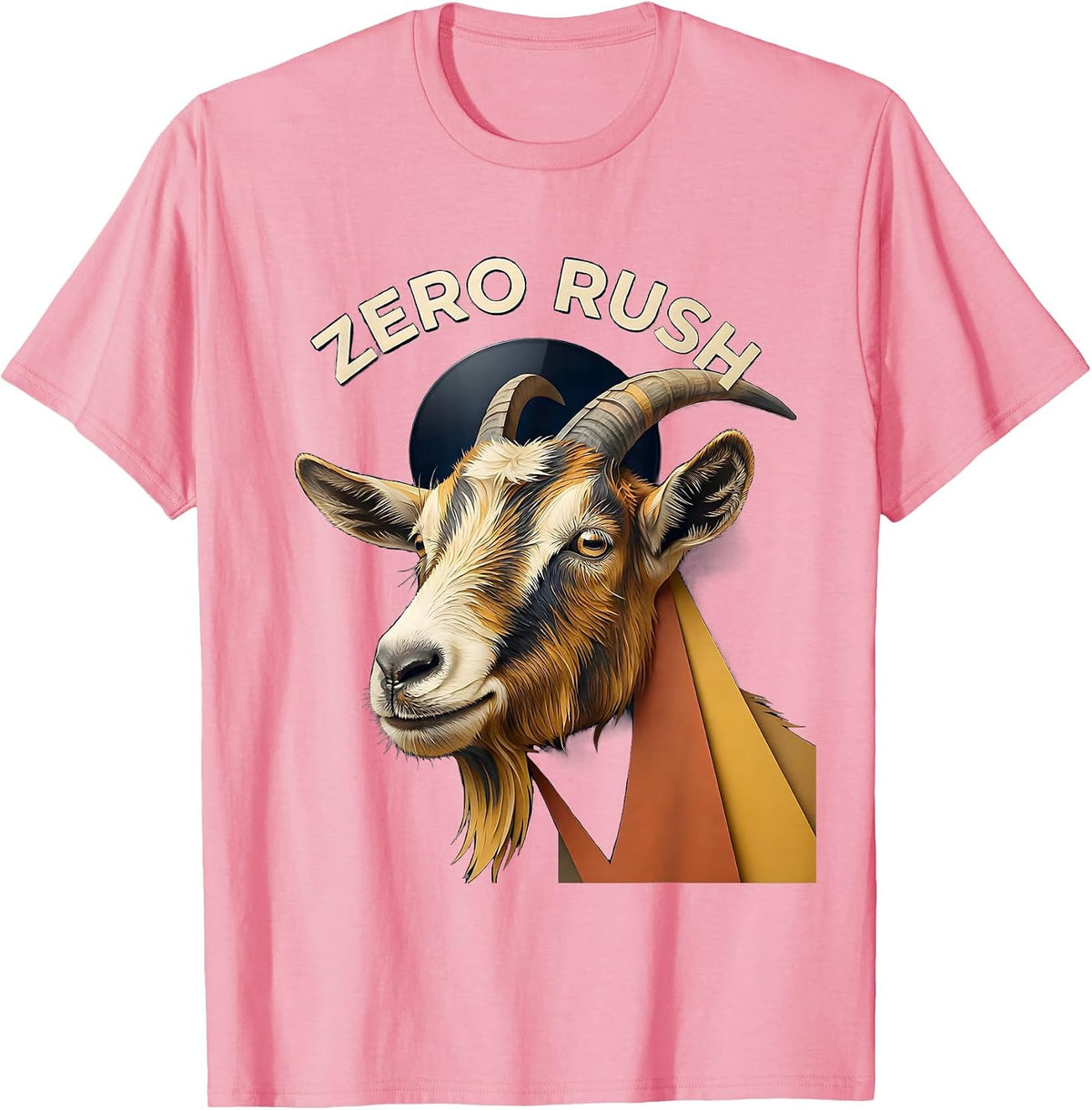 Zero Rush Paper Cutout Goat Wearing Sunglasses Funny Animal T-Shirt - Pink
