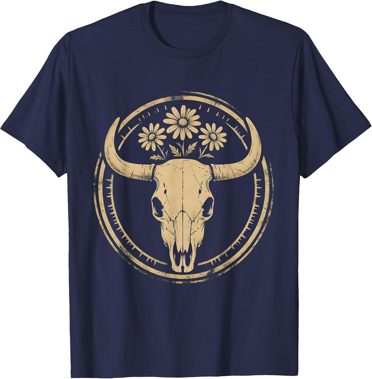 Proud Cowgirl Rodeo Illustration Design T-Shirt - Navy Blue