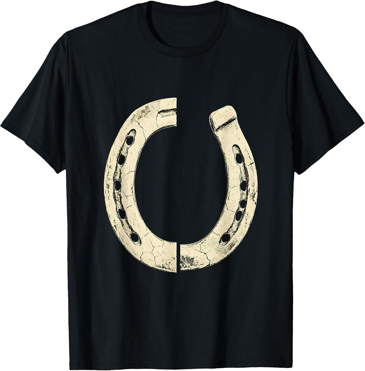 Men's Western Horseshoe Boho Western Best Friends Road Trip T-Shirt - Black
