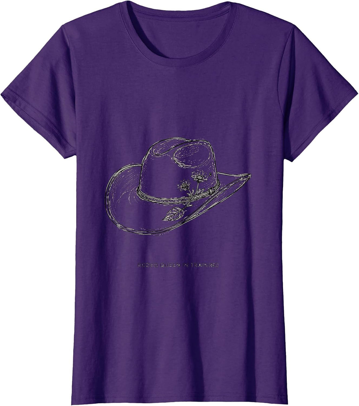 Women's Rodeo Queen In Training Western Cowgirl Design T-Shirt - Purple