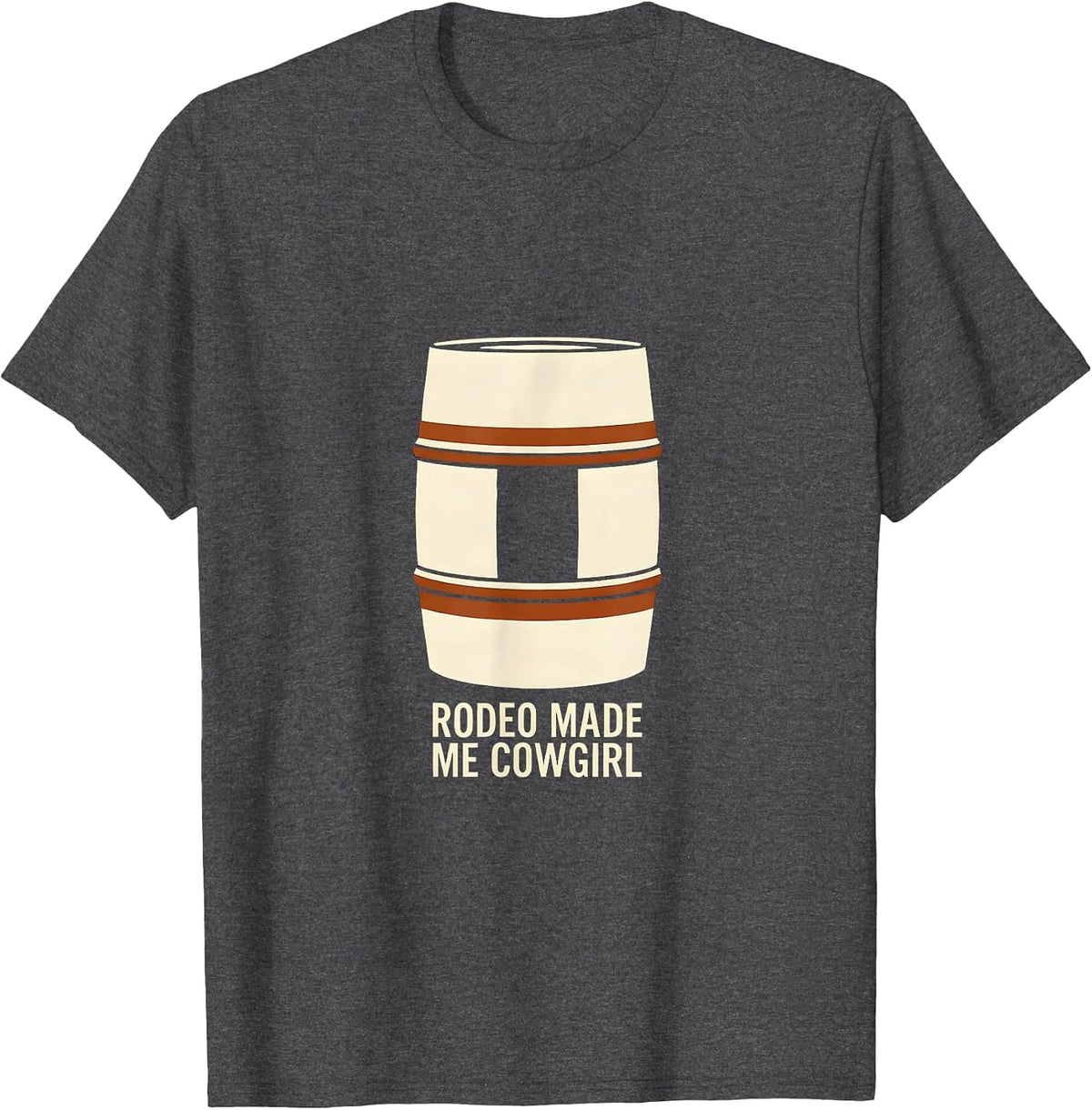 Men's Rodeo Made Me Cowgirl Vintage Western Cowgirl Humor T-Shirt - Dark Heather Grey