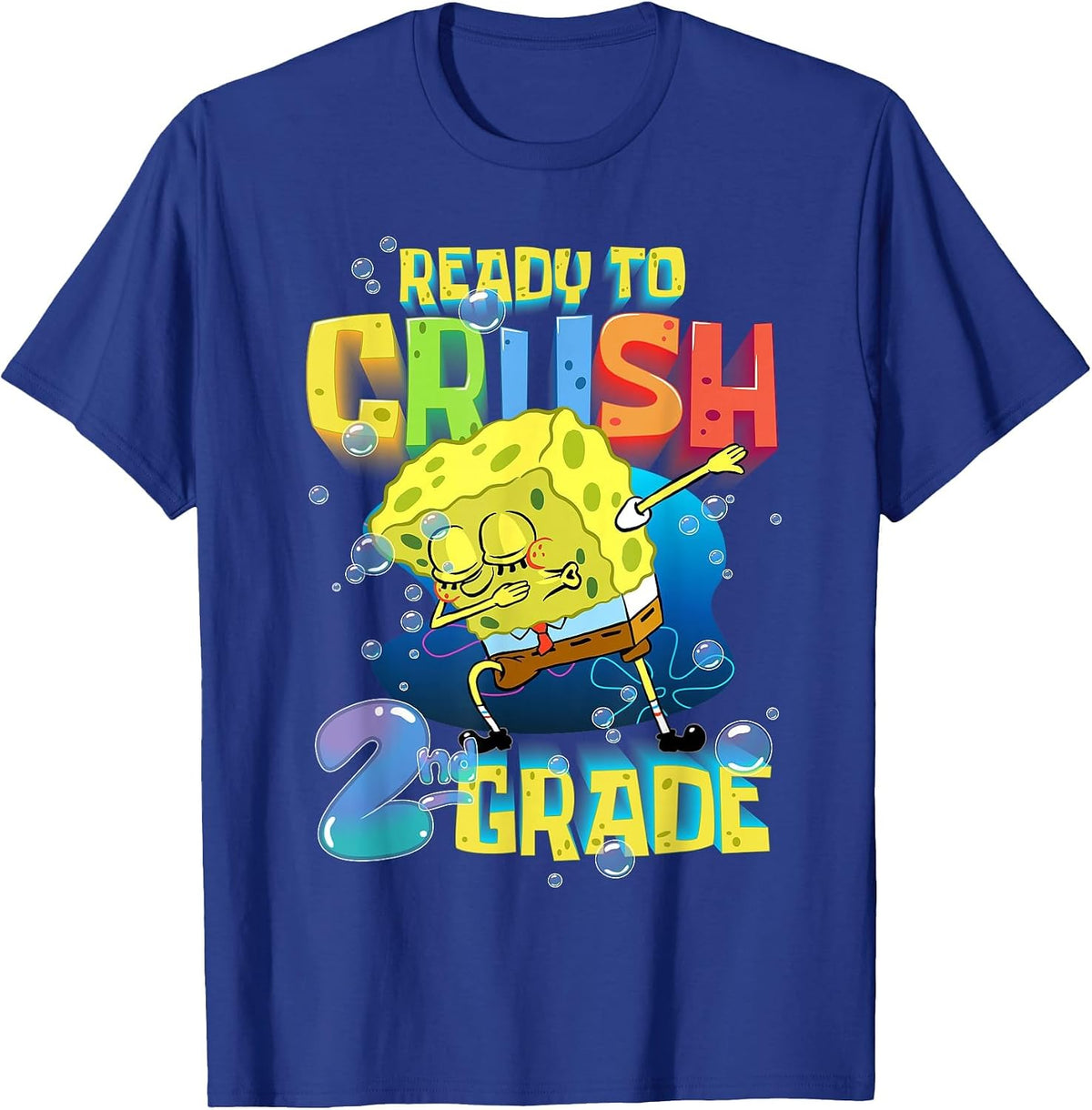 Spongebob Dabbing Ready to Crush 2nd Grade School Spongebob T-Shirt - Royal Blue