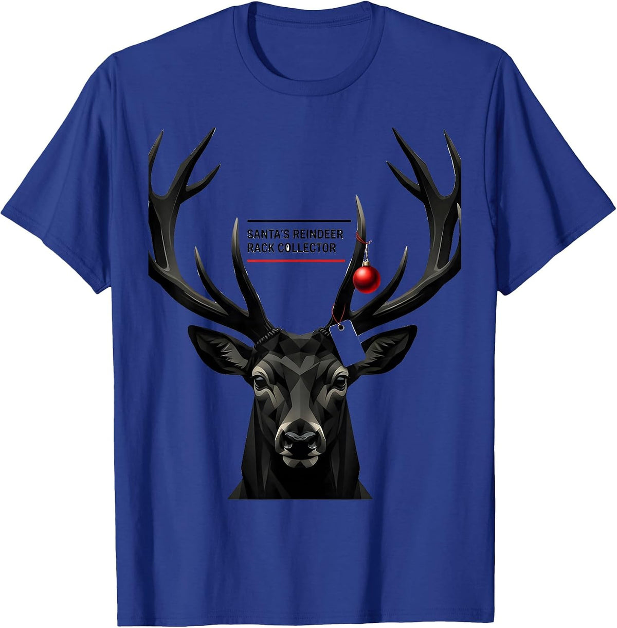 Men's Santa's Reindeer Rack Collector Funny Christmas Deer Hunter T-Shirt - Royal Blue