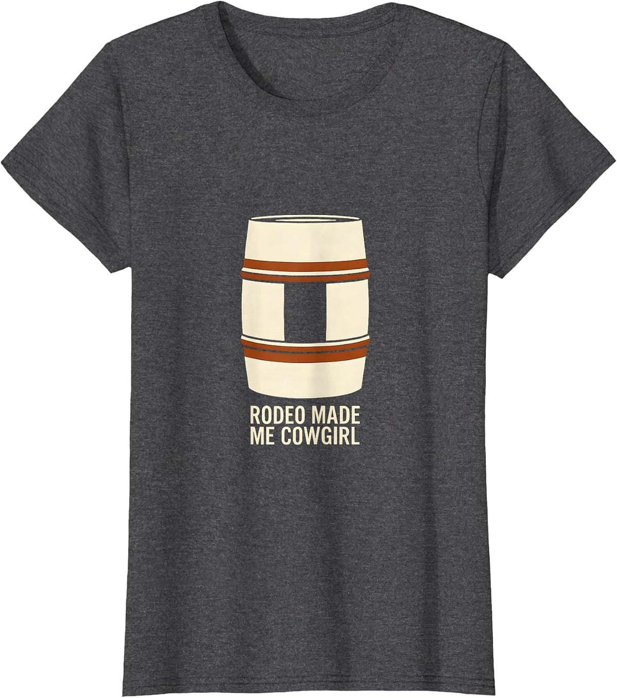 Women's Rodeo Made Me Cowgirl Vintage Western Cowgirl Humor T-Shirt - Dark Heather Grey