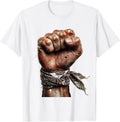 Bandana Wrapped Clenched Fist Graphic T-Shirt - White