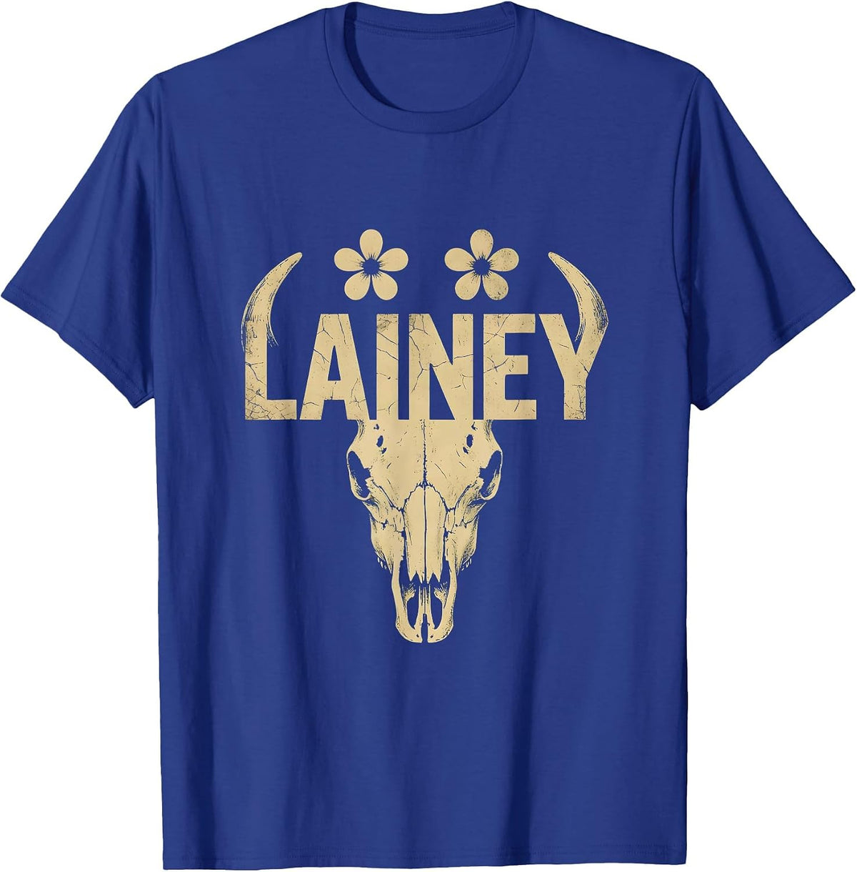 Men's Lainey Boho Western Cowgirl Personalized Gift for Girls T-Shirt - Royal Blue