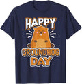 Happy Groundhog Day 2023 T-Shirt - Navy Blue