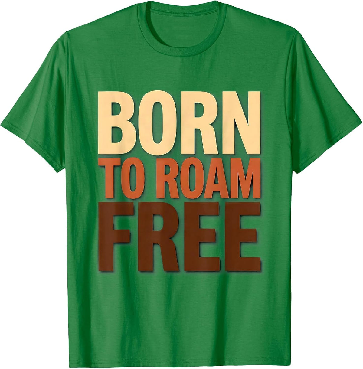 Men's Born to Roam Free Goat Wilderness Design T-Shirt - Kelly Green