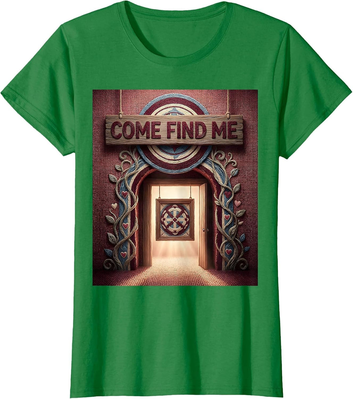 Women's Come Find Me Contemporary Tapestry School Counselor Student T-Shirt - Kelly Green
