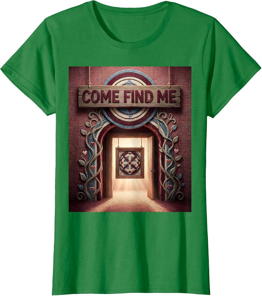 Women's Come Find Me Contemporary Tapestry School Counselor Student T-Shirt - Kelly Green