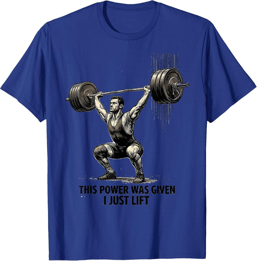 This Power Was Given I Just Lift Vintage Christian Gym T-Shirt - Royal Blue