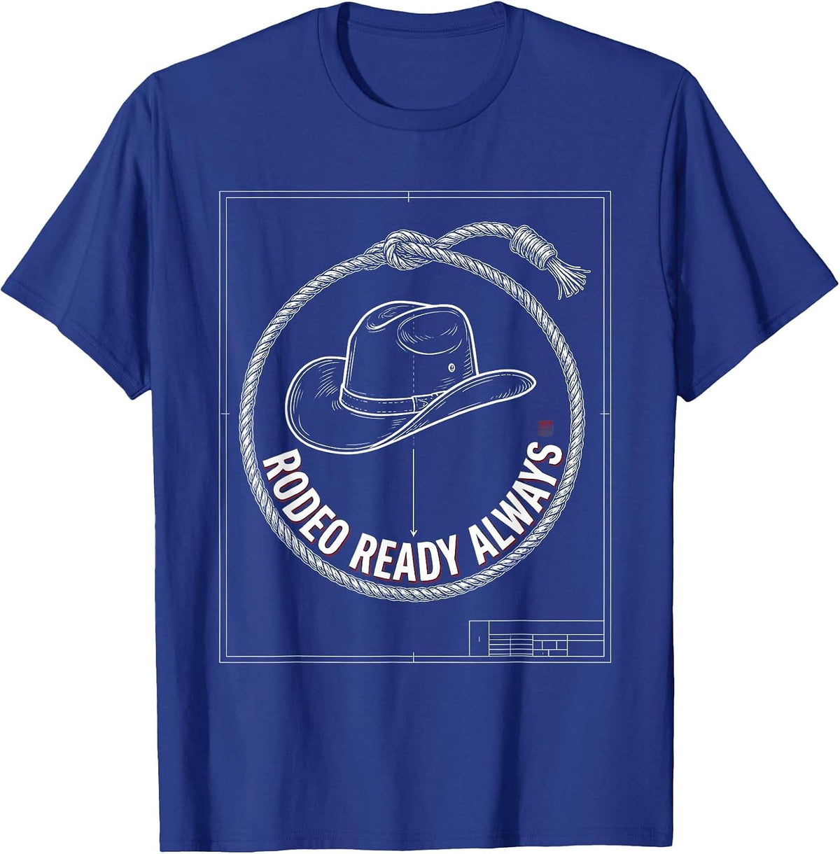 Rodeo Ready Always Cowgirl Graphic Design T-Shirt - Royal Blue