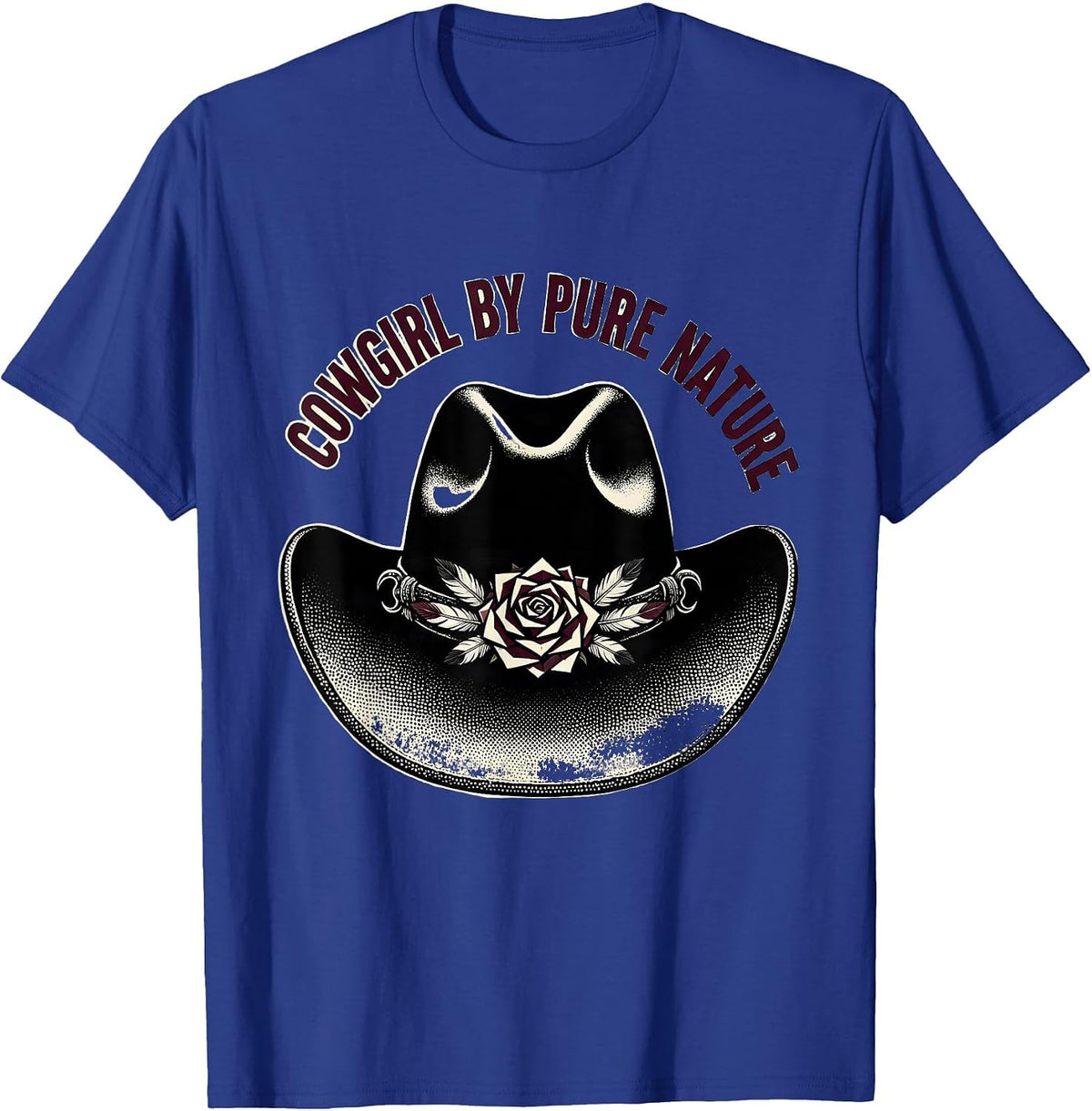 Cowgirl By Pure Nature Rodeo Design T-Shirt - Royal Blue