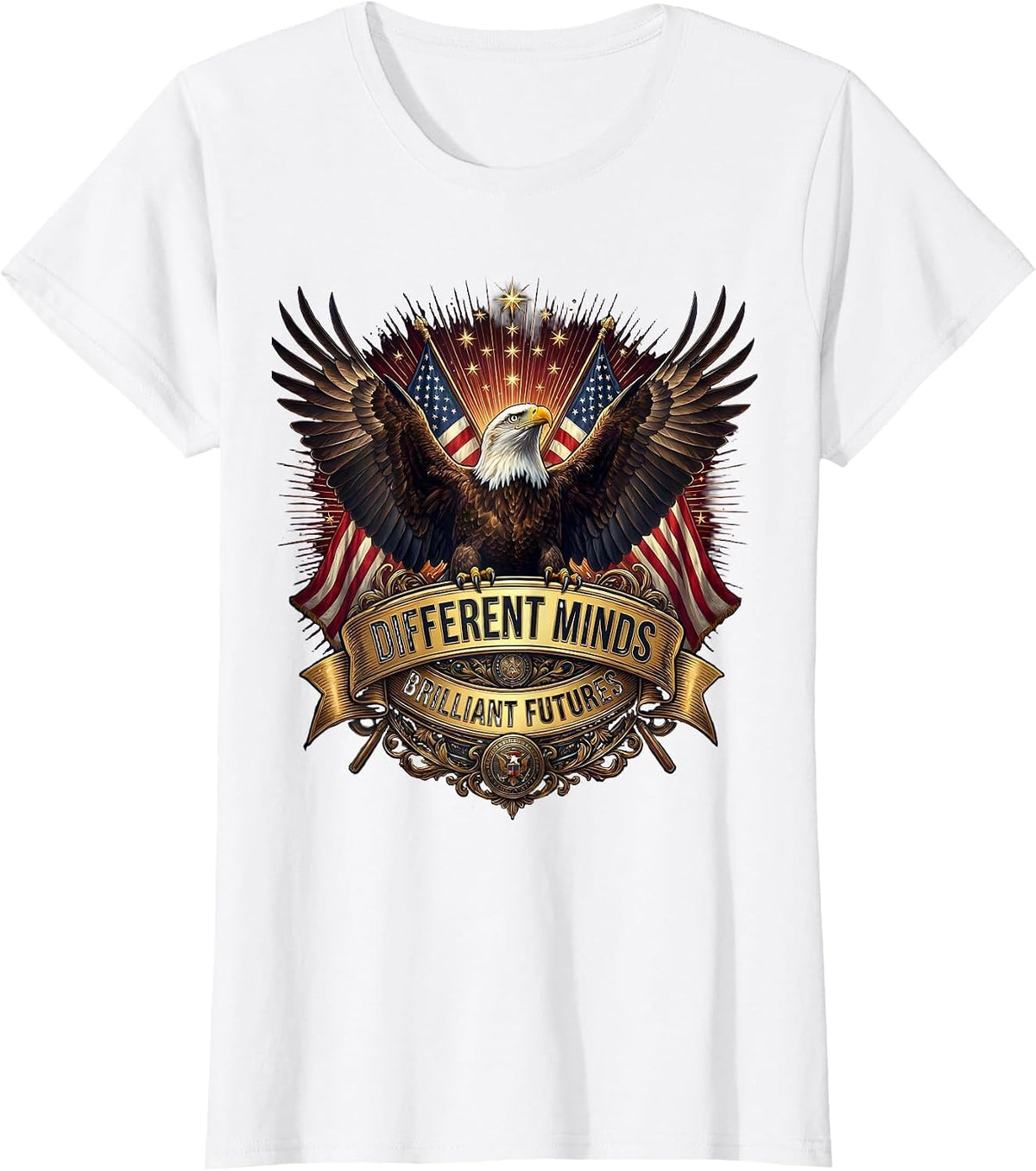 Different Minds Brilliant Futures Neurodiversity Design T-Shirt - White