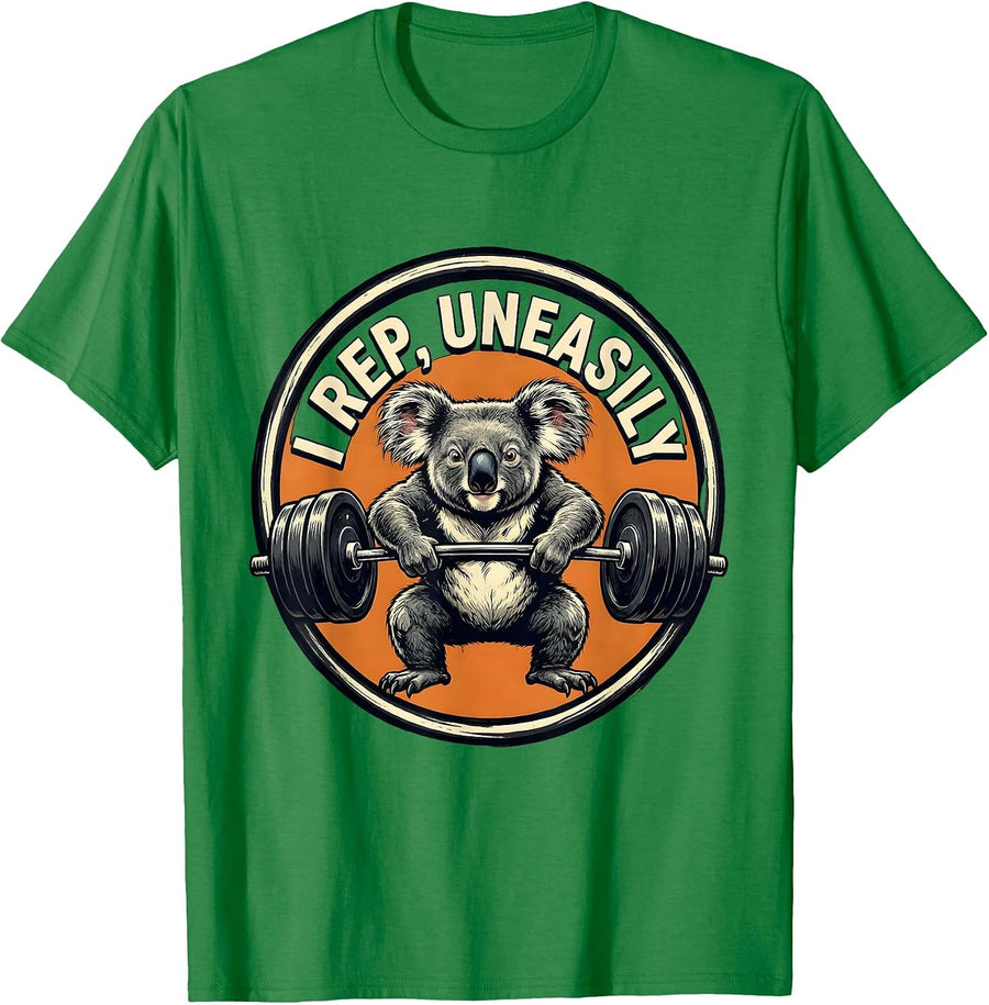Men's I Rep, Uneasily Funny Gym Workout Weightlifting Humor T-Shirt - Kelly Green