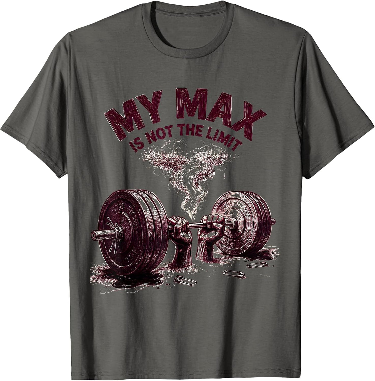 My Max Is Not The Limit Faith Fitness Funny Gym Design T-Shirt - Asphalt Grey