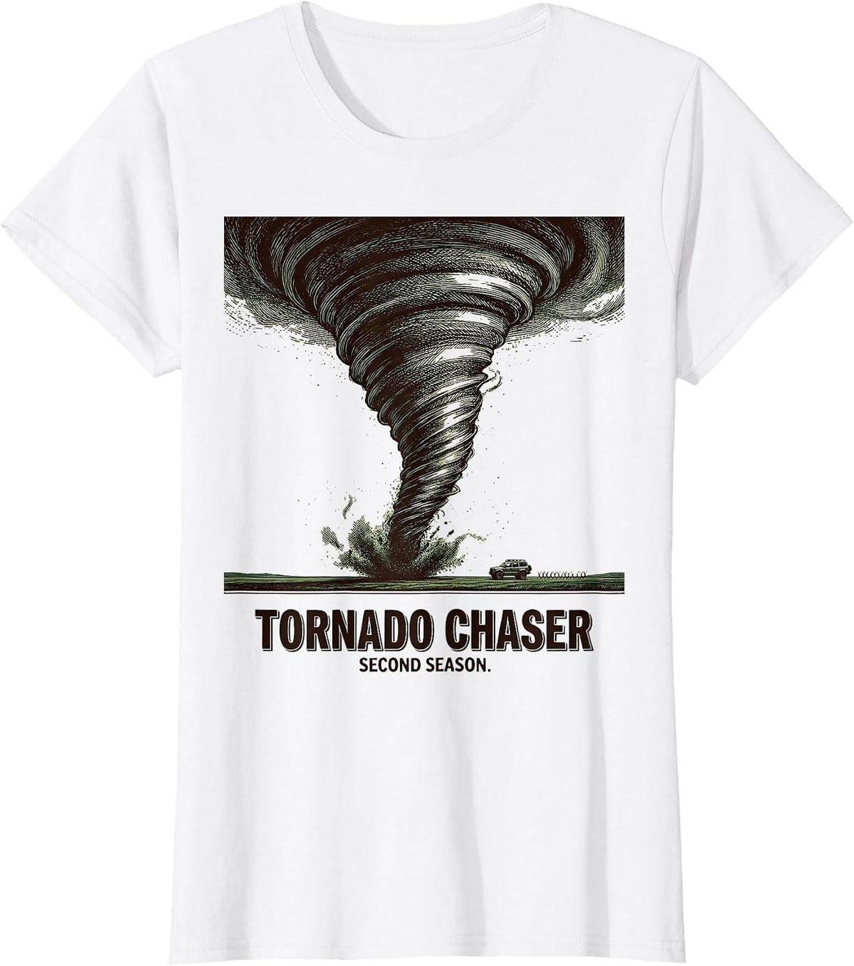 Tornado Chaser Second Season Crosshatch Meteorology T-Shirt - White