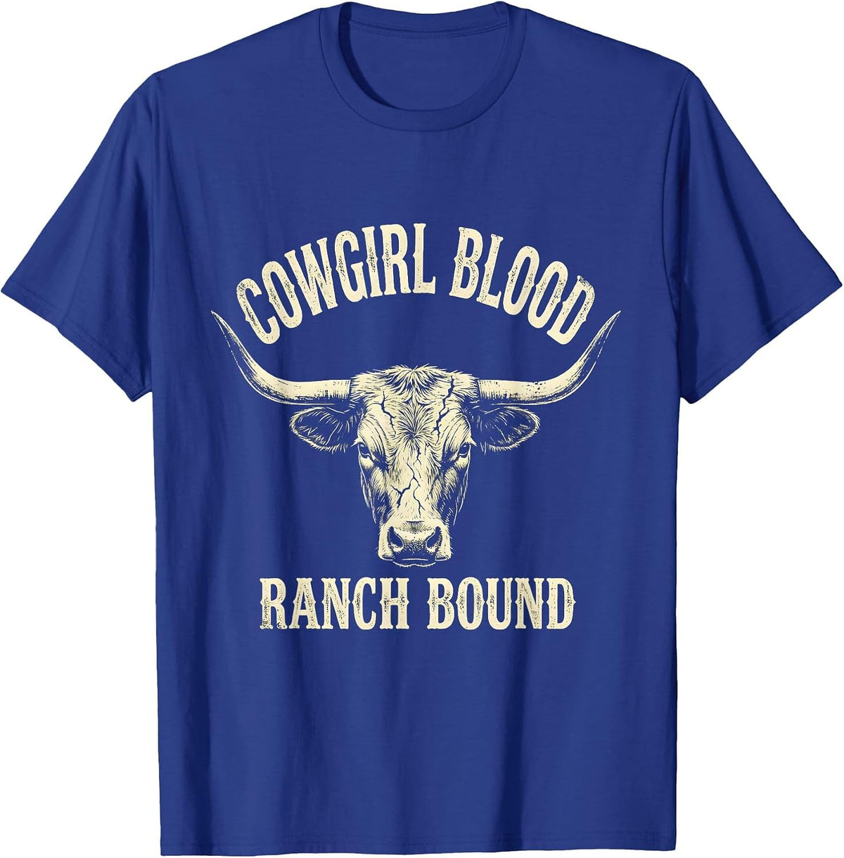 Men's Cowgirl Blood Ranch Bound Boho Western Humor Cowboy Gift T-Shirt - Royal Blue