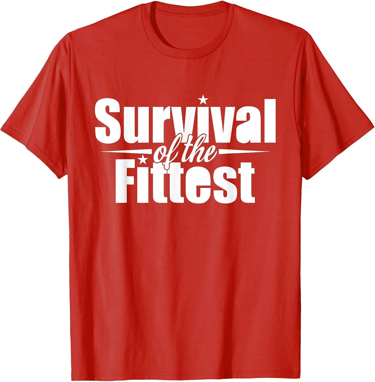 C596 Survival of THE Fittest T-Shirt Workout Gym MMA Fitness T-Shirt - Red