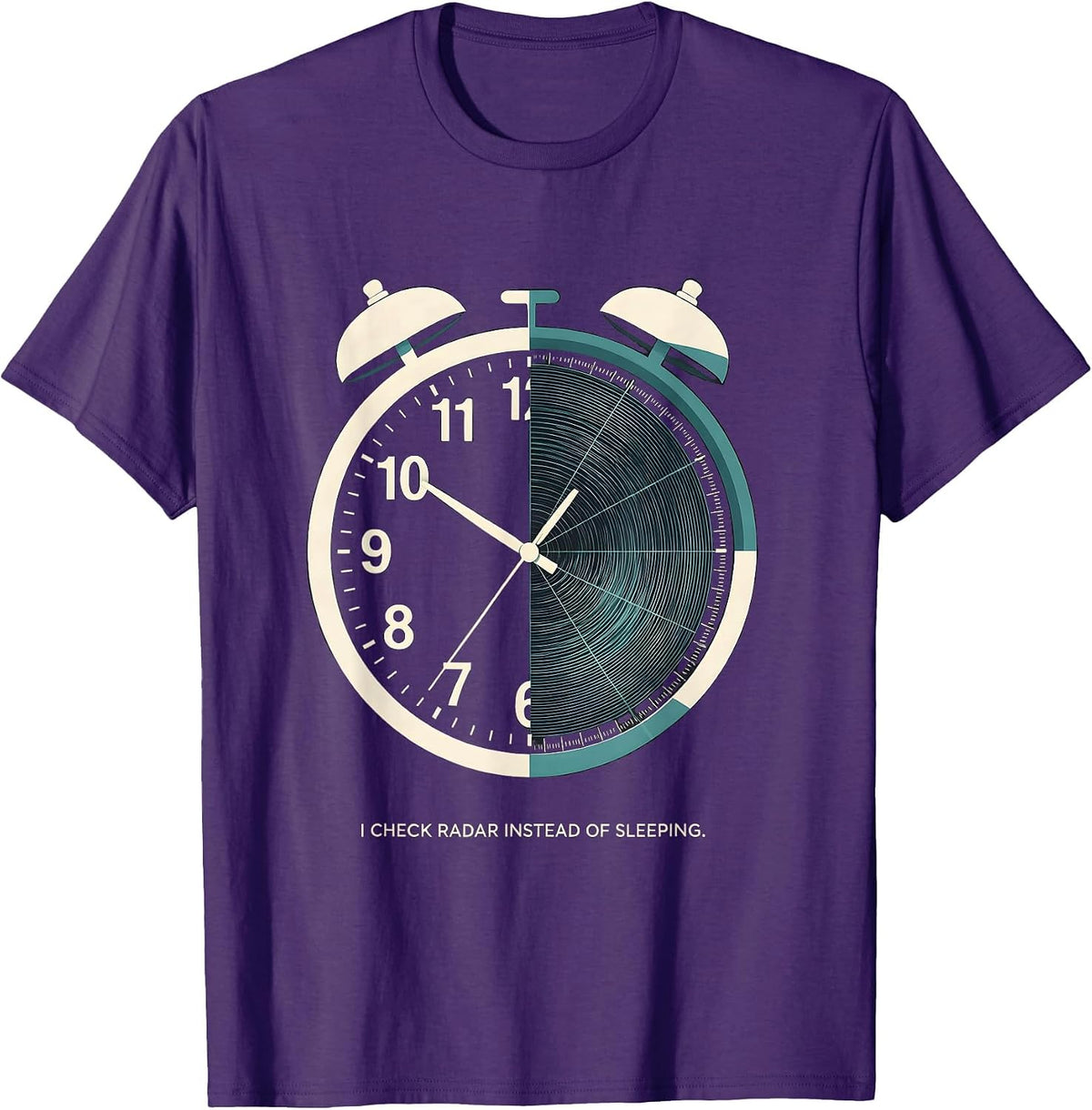 Men's I Check Radar Instead Of Sleeping Funny Meteorology T-Shirt - Purple