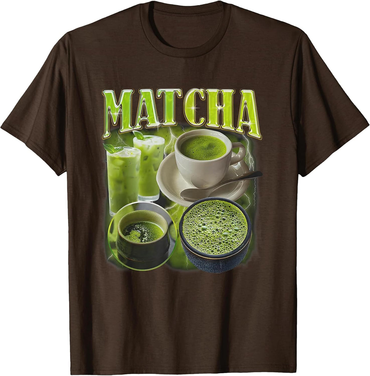 Matcha Vintage Rap Funny for Men Women T-Shirt - Brown