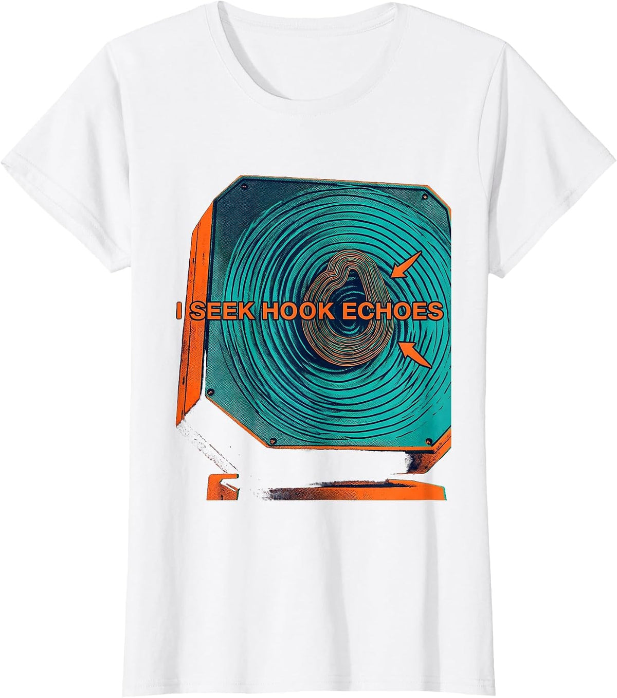 I Seek Hook Echoes Risograph Tornado Storm Chaser T-Shirt - White