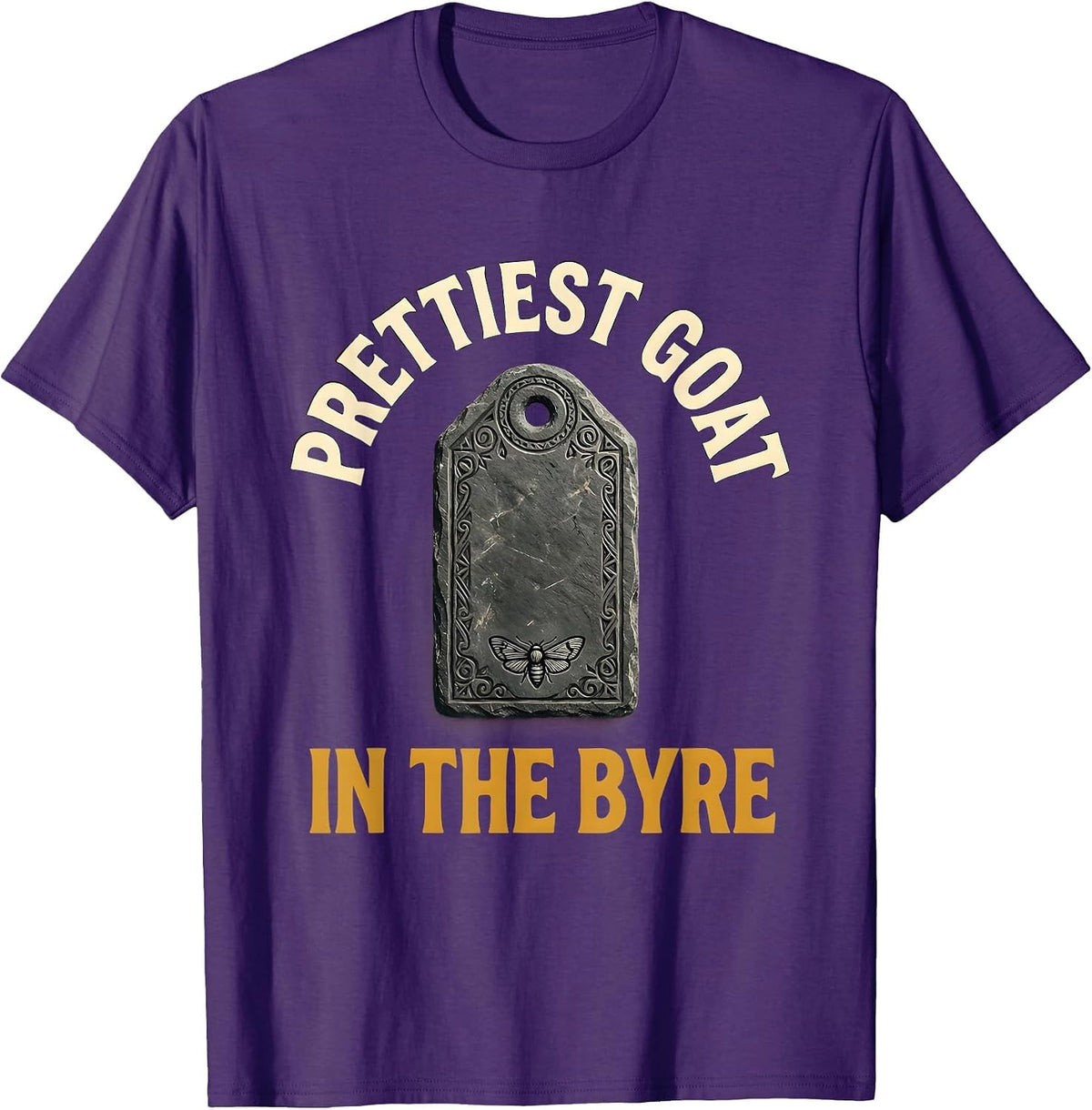Men's Prettiest Goat In The Byre Folk Art Goth Alt Horror Folklore T-Shirt - Purple