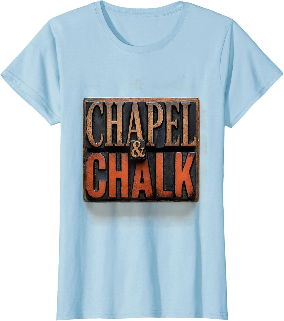 Chapel & Chalk Christian Gym Faith Fitness Motivation T-Shirt - Baby Blue