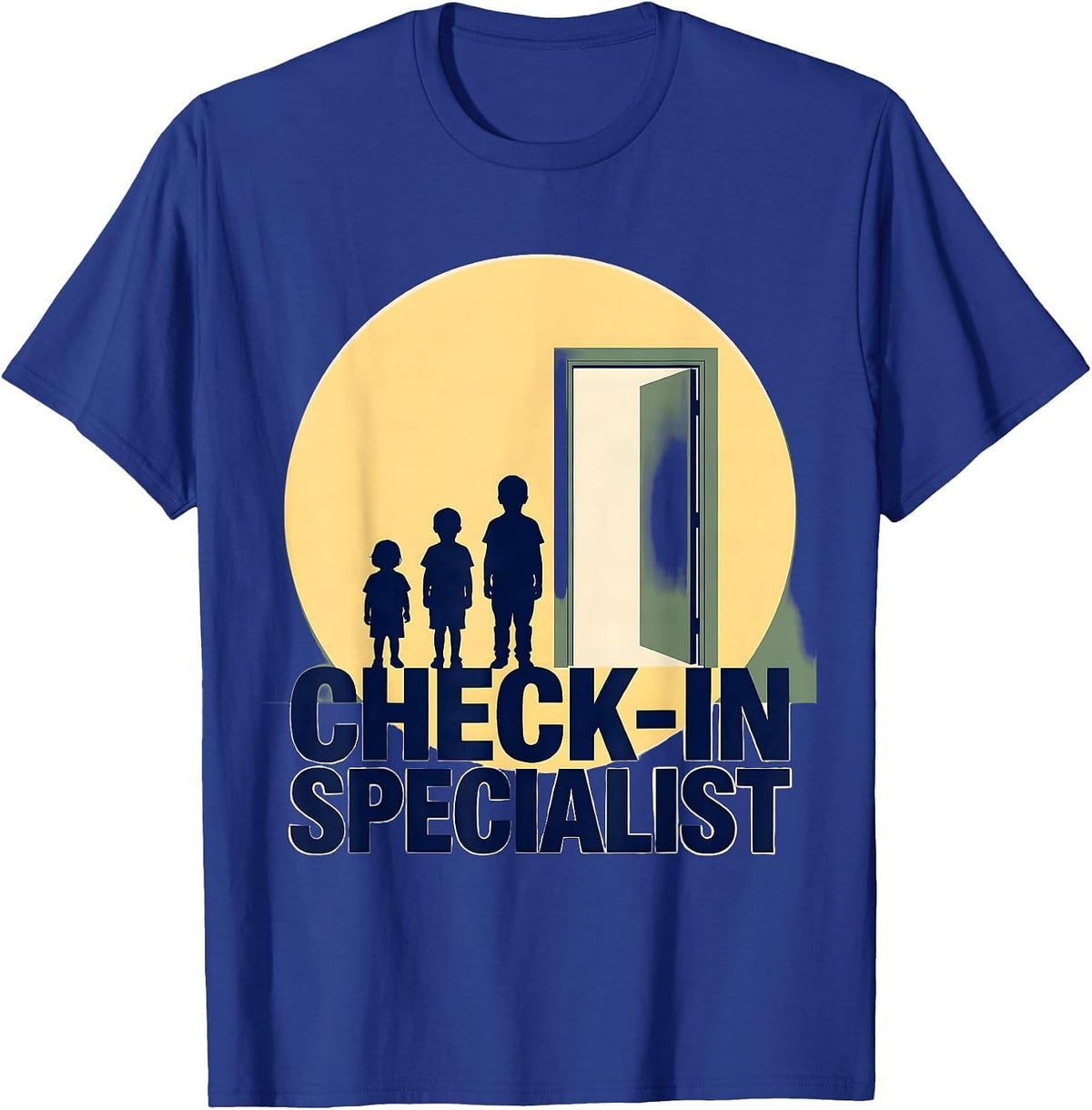 Men's Check-In Specialist Funny School Counselor Mental Health T-Shirt - Royal Blue
