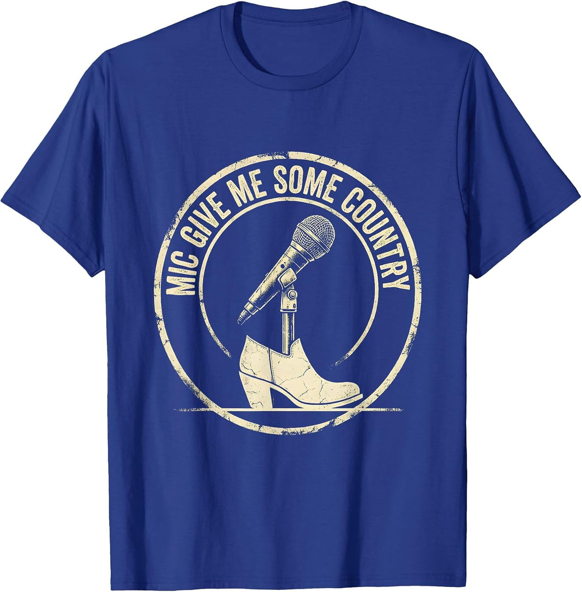 Mic, Give Me Some Country Boho Western Mono Southern Pride T-Shirt - Royal Blue