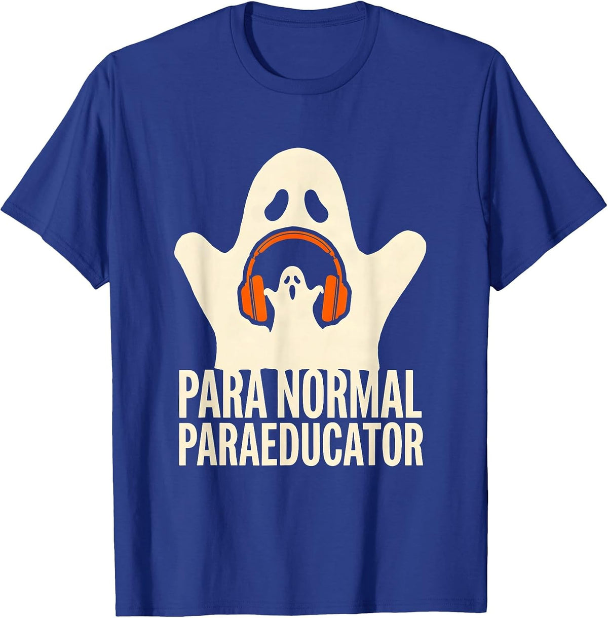 Men's Para Normal Paraeducator Stencil Ghost Halloween T-Shirt - Royal Blue